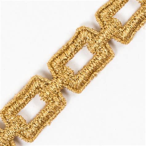 Metallic Gold Fabric Chain Link Trimming 